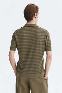 Regular-Fit Linen-Blend Polo Shirt
