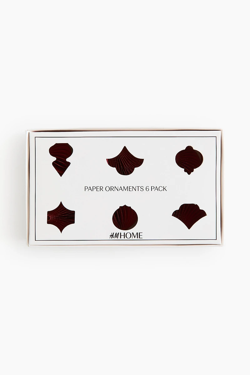 Lot de 6 décorations Noël en papier