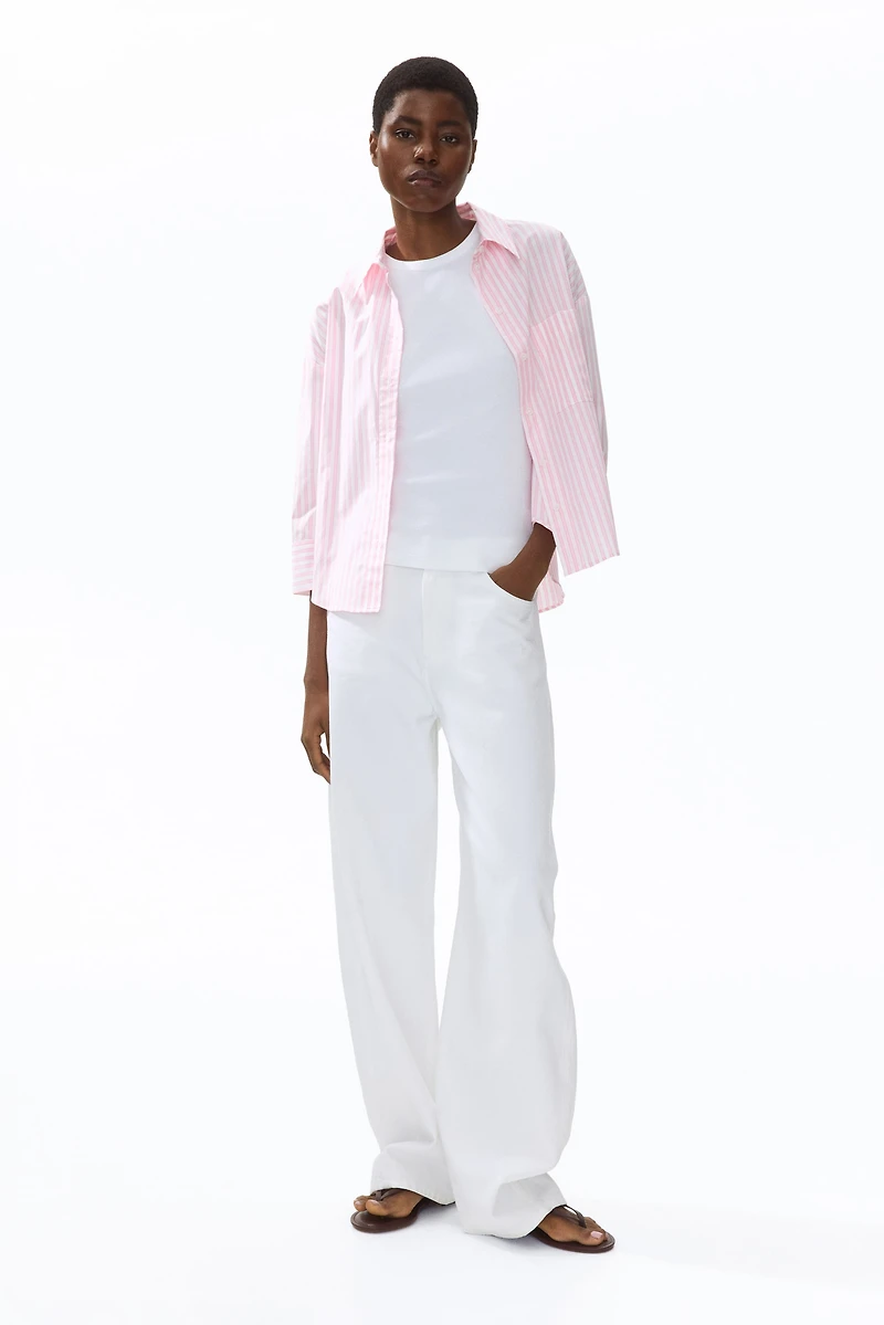 Chemise courte en popeline