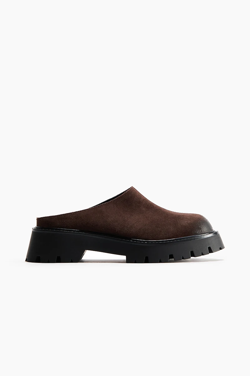 Chunky Split Suede Mules