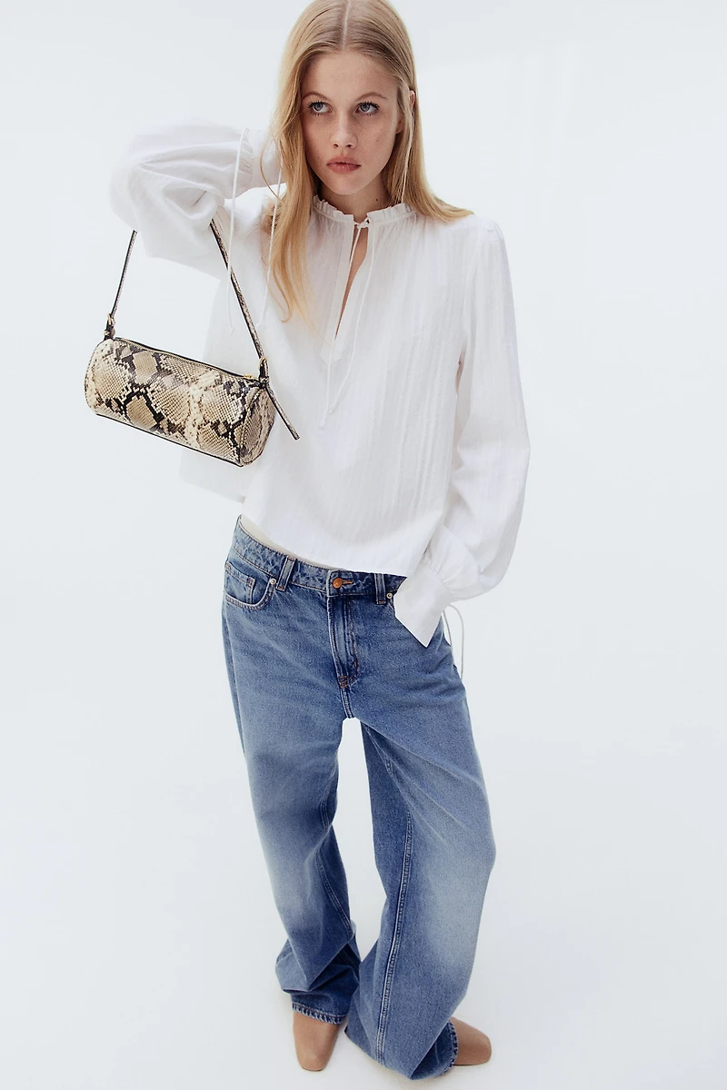 Blouse en coton avec détails à nouer