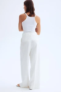 Linen-Blend Pants with Belt