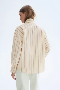 Tie-Front Poplin Shirt