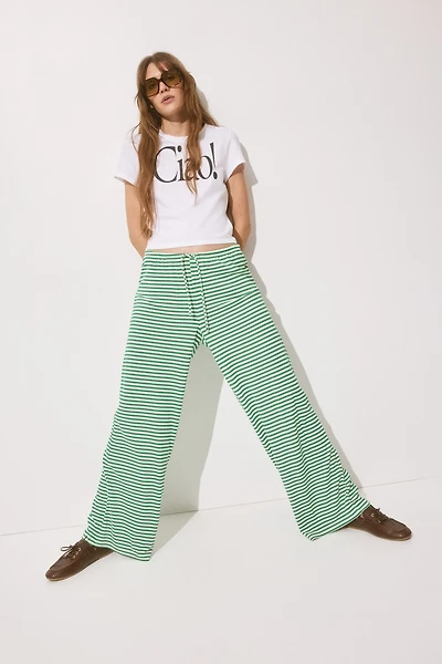 Wide-Leg Drawstring Pants
