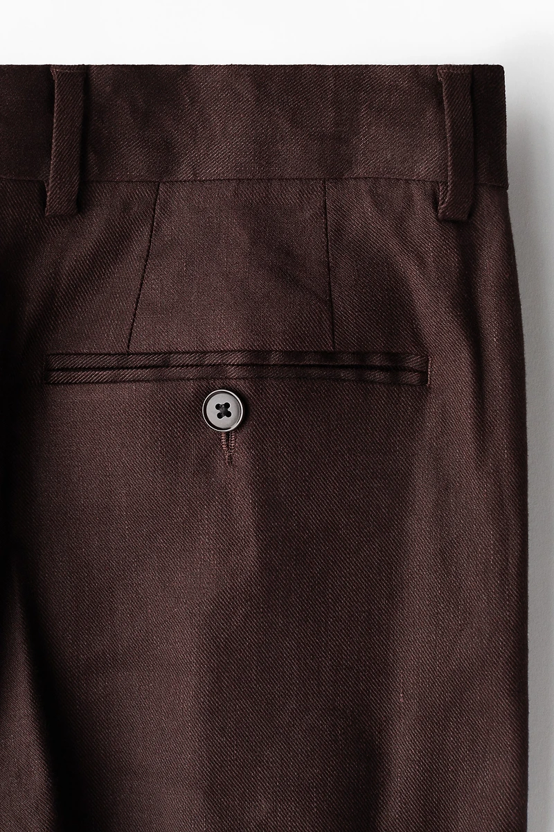 Relaxed-Fit Tailored Linen-Blend Pants