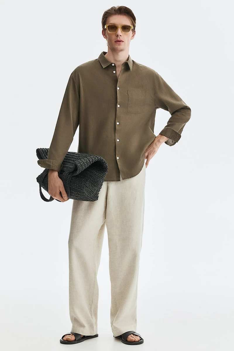 Relaxed-Fit Linen-Blend Shirt