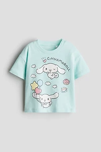 Cotton T-Shirt with Printed Motif