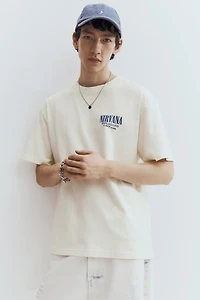 Loose Fit Vintage-Look Printed T-Shirt