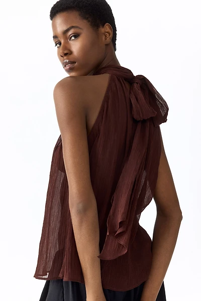 Scarf-Collar Chiffon Top