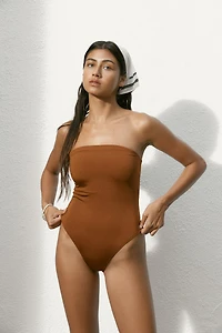 Padded-Cup Bandeau Swimsuit