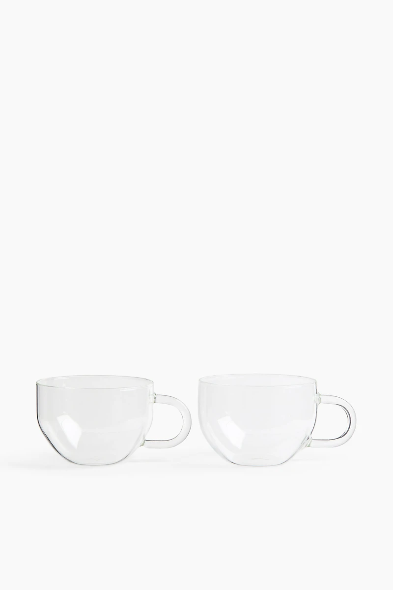 2-pack glass mugs