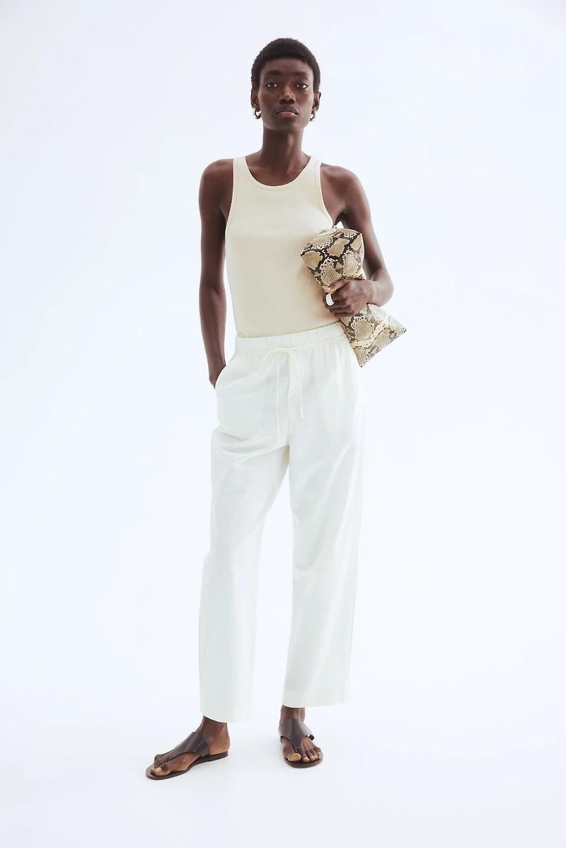 Camisole côtelé en soie mélangée