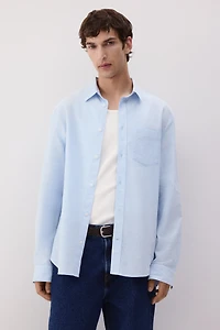 Regular-Fit Linen-Blend Shirt