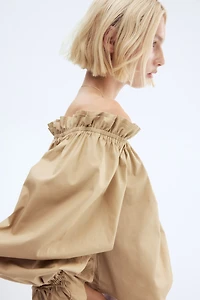 Off-the-Shoulder Poplin Blouse