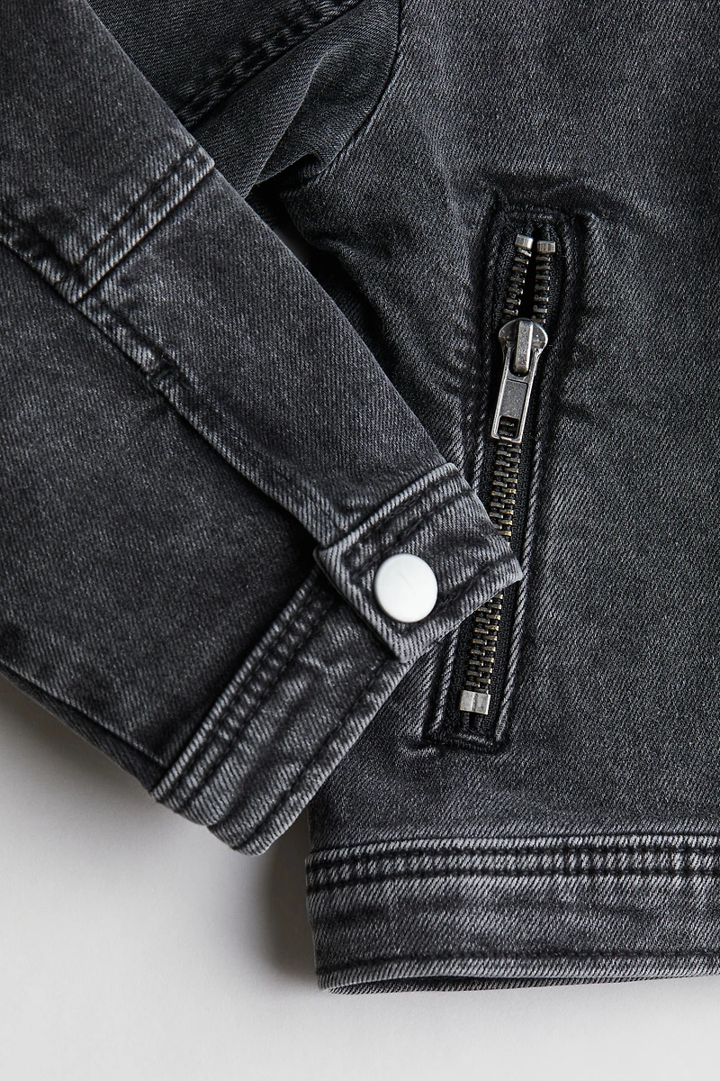 Veste en denim de style motard