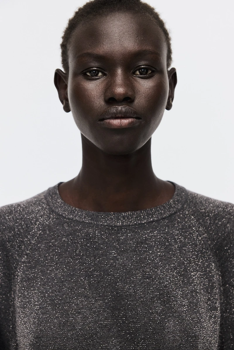 Fine-Knit Glittery Top