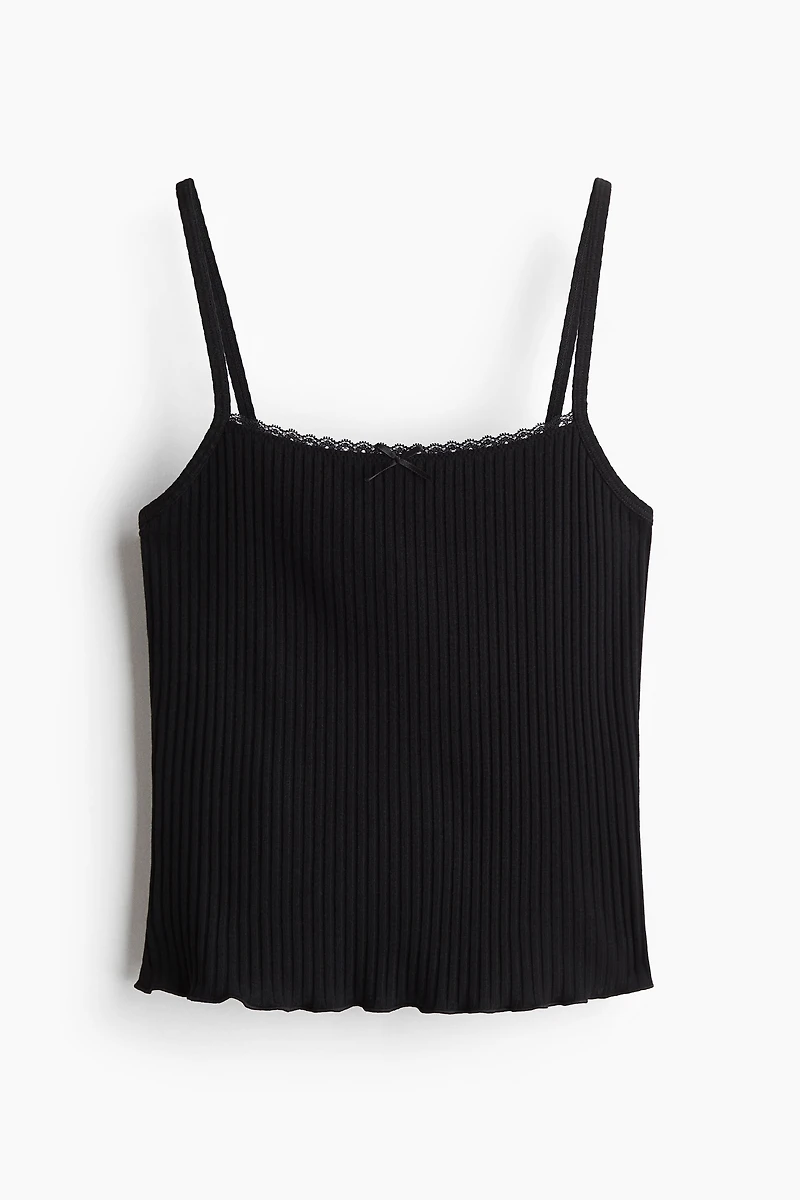 Lace-Trimmed Strappy Top