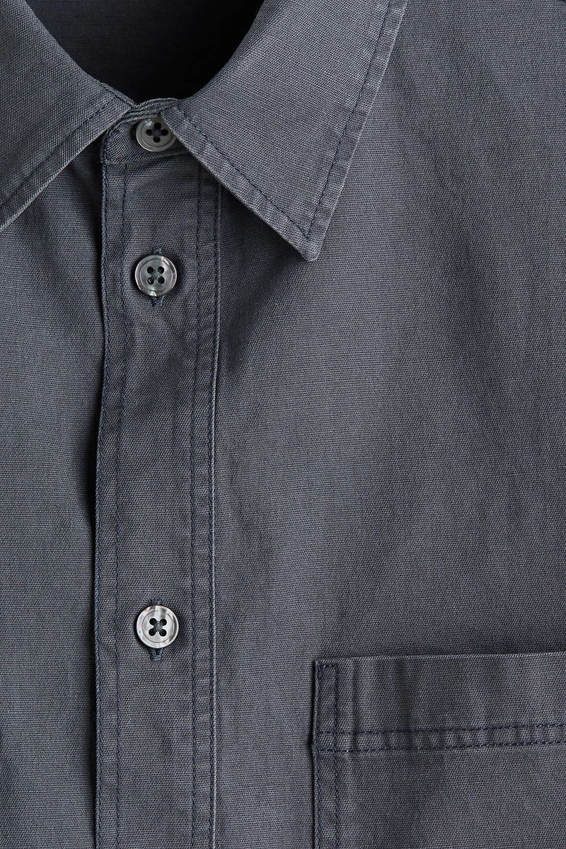 Relaxed-Fit Short-Sleeved Cotton Shirt
