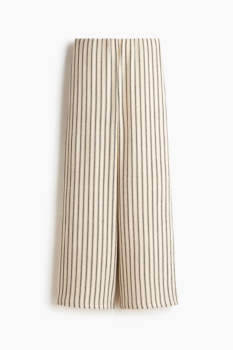 Wide-Leg Textured-Knit Pants