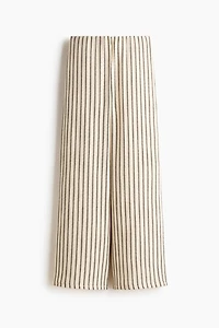 Wide-Leg Textured-Knit Pants