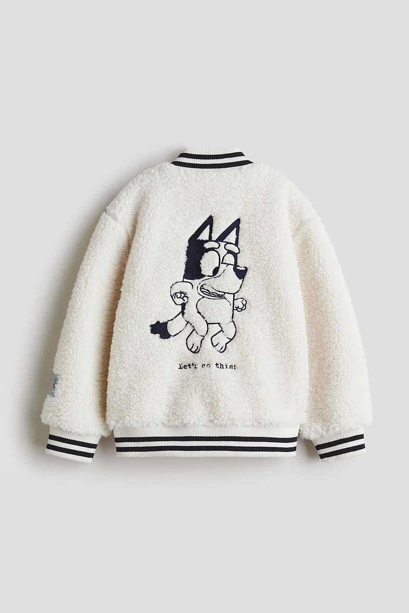 Teddy Fleece Baseball Jacket