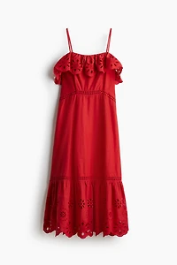 Cotton Dress with Eyelet Embroidery