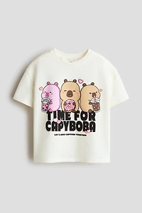 Printed Short-Sleeved Sweatshirt