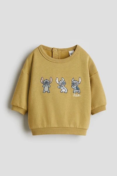 Motif-Detail Brushed-Inside Sweatshirt