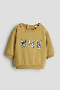 Motif-Detail Brushed-Inside Sweatshirt