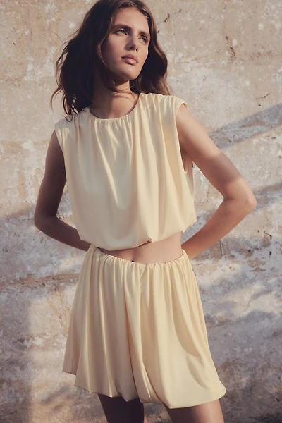 Bubble-Hem Mini Skirt