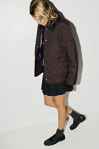 Quilted Jacket with Corduroy Collar