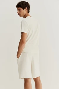 Relaxed-Fit Knee-Length Piqué Shorts
