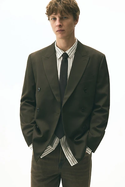 Relaxed-Fit Double-Breasted Jacket
