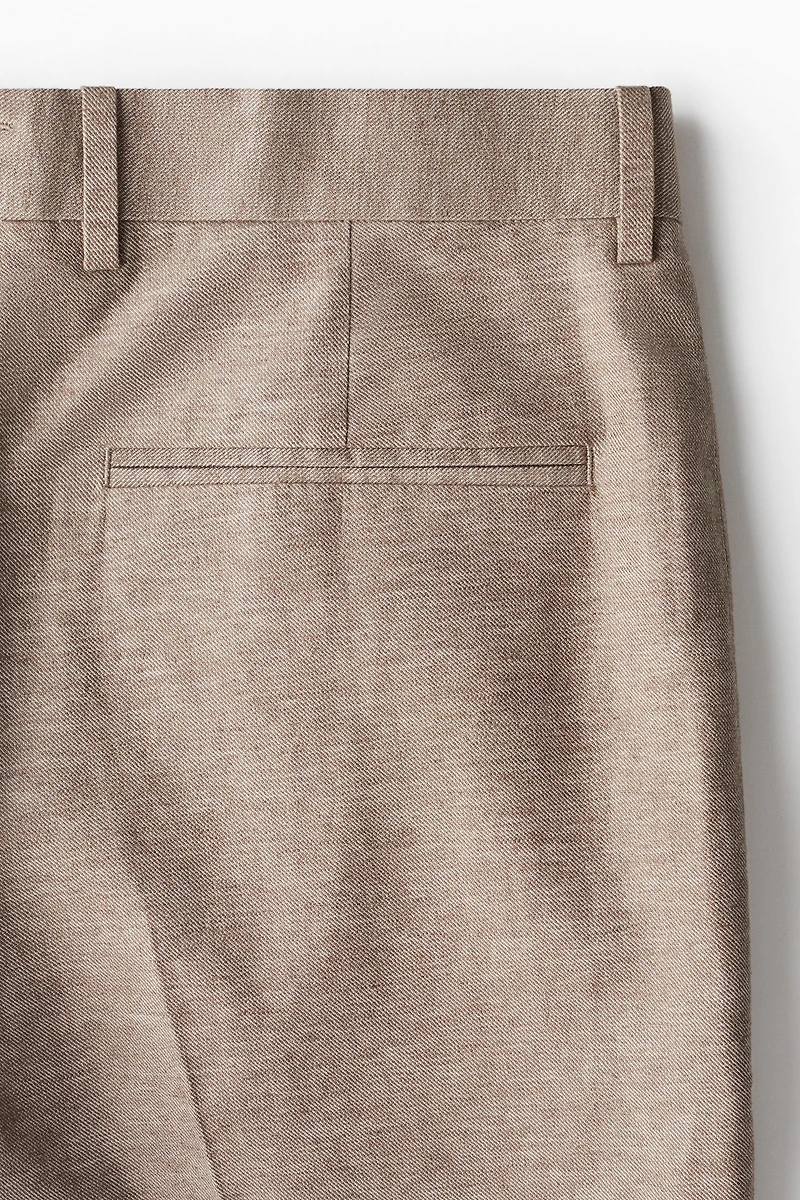 Pantalon habillé coupe classique en lin mélangé
