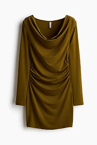 Cowl-Neck Jersey Dress