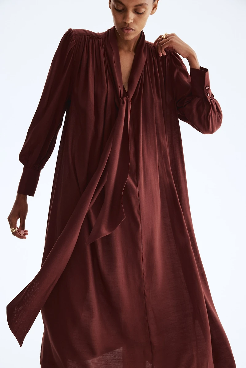 Robe chemisier avec col lavallière