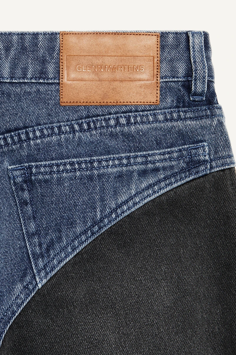 Two-Tone Straight-Leg Jeans