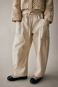 Pantalon en coton à jambes tonneau