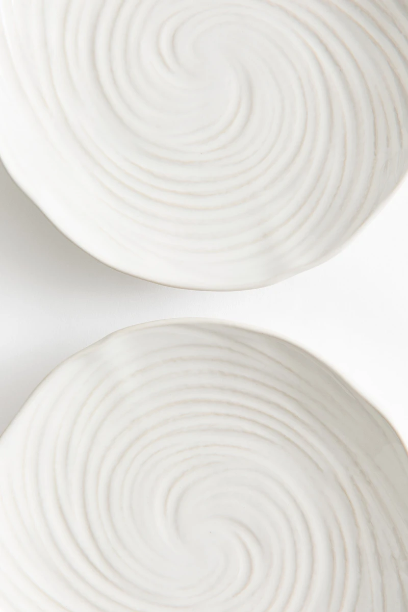 2-Pack Textured Stoneware Appetizer Plates