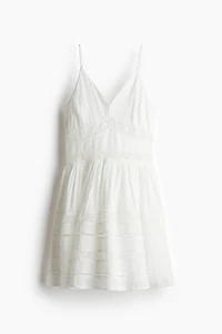 Lace-Inset Cotton Dress