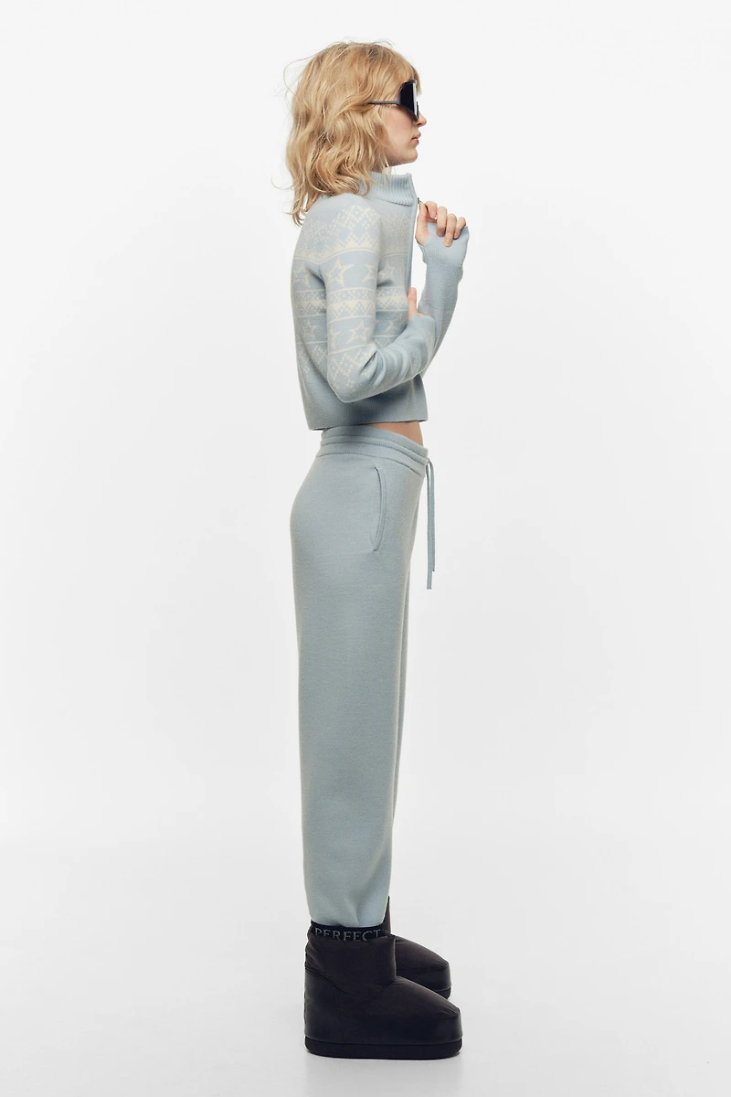 Jacquard-Knit Merino Wool Sweater