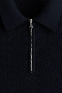 Slim-Fit Textured Polo Shirt