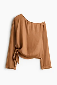 One-Shoulder Tie-Detail Top