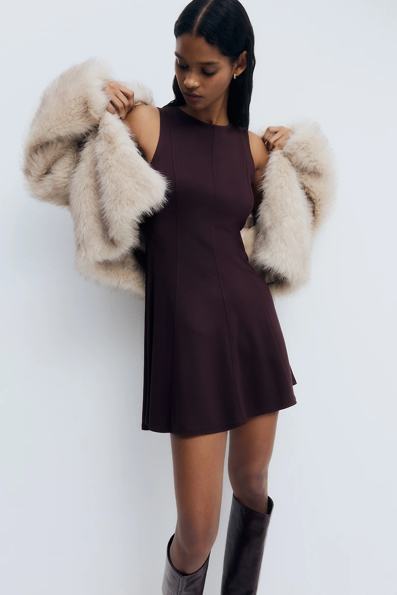 Ponte Dress with Flared Skirt