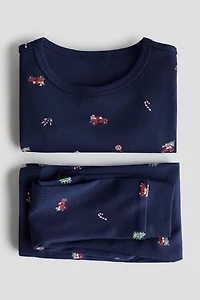 Snug-Fit Printed Cotton Pajamas