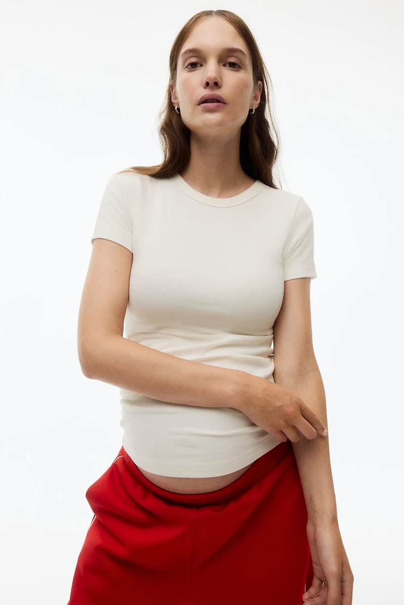 MAMA Ribbed Jersey T-Shirt