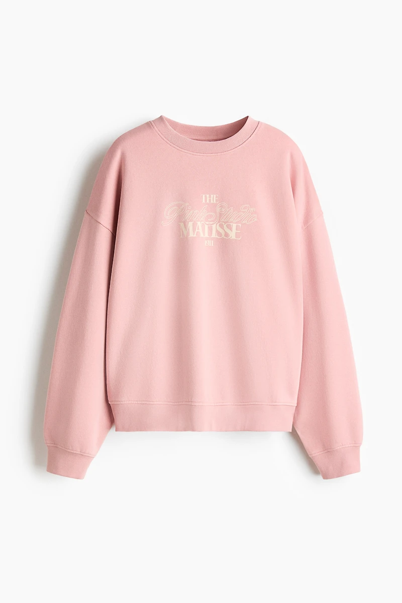 Oversized Sweatshirt with Printed Motif