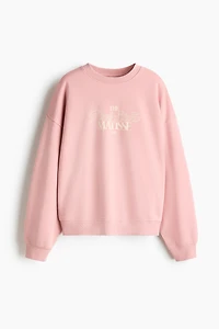 Oversized Sweatshirt with Printed Motif