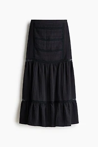 Lace-Inset Maxi Skirt