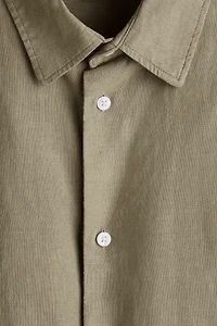 Loose-Fit Short-Sleeved Linen-Blend Shirt